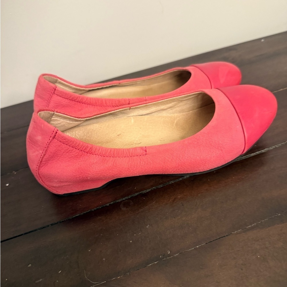 Dansko Leather Flats Coral Pink Size 38 Comfort Shoes